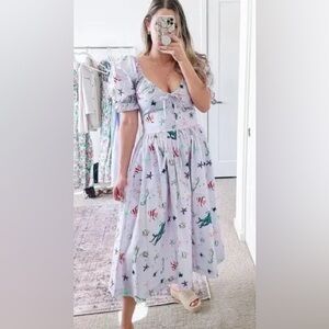 Hill House The Ophelia Midi Dress in Sea Creatures